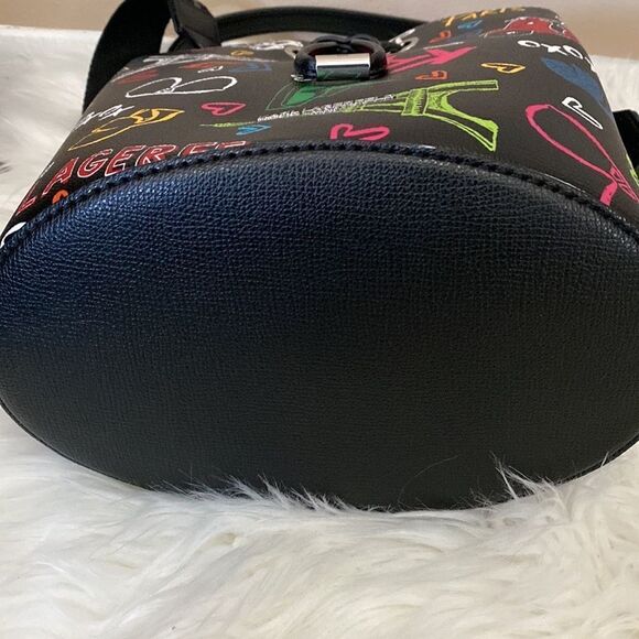 NWT Karl Lagerfeld Crossbody Tote - Black - Multi Color - Picture 9 of 14